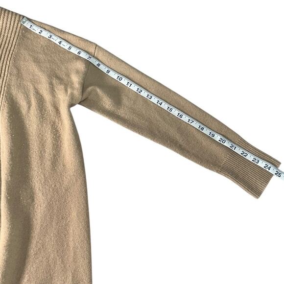 Vince Rib Placket Wool & Cashmere Blend Cardigan in Camel Size XS Soft Cozy Long - Picture 8 of 11